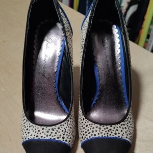 Lulu Townsend Black and White Polka Dot Heels